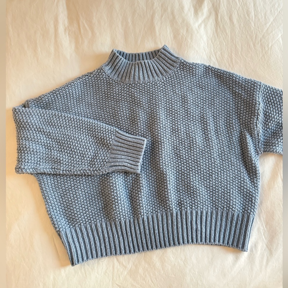 New Look Blue Mock Neck Sweater